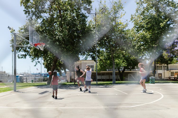 Kids Playing Basketball