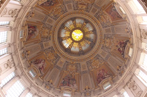 Brown and White Dome Ceiling