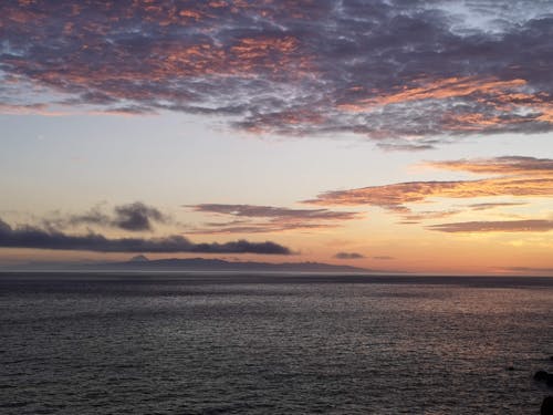 Scenic View of Ocean During Sunset 