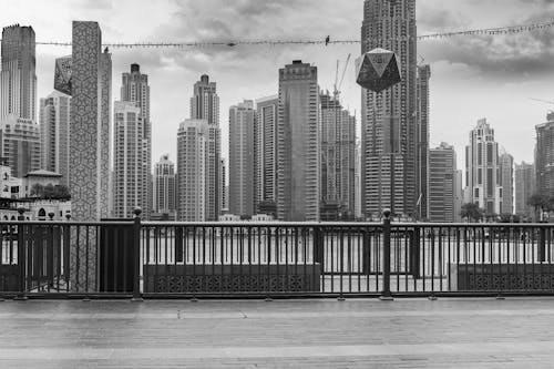Dubai Skyline in Black and White