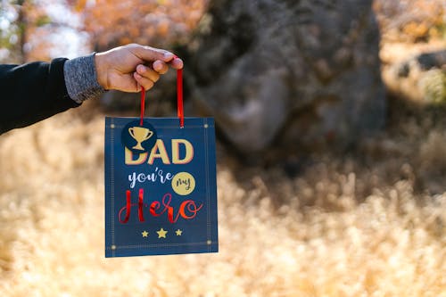 Free Person Holding Blue Shopping Bag Stock Photo