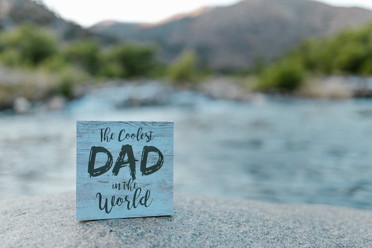 The Coolest Dad In The World Card On A Rock