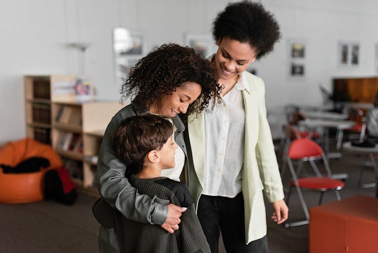 Mothers With Their Son In The Classroom