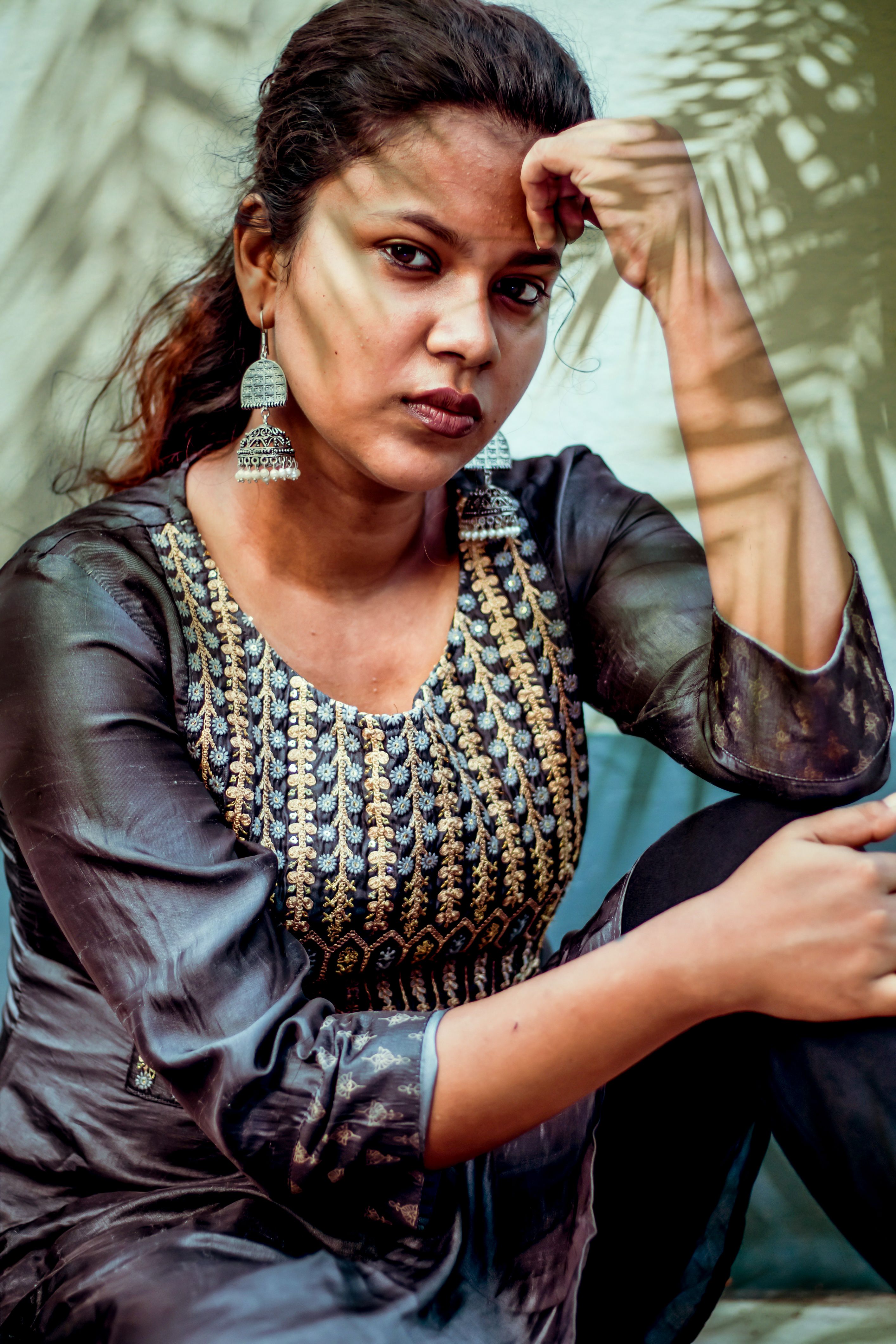 Elegant Portrait of a Woman in Traditional Indian Attire · Free Stock Photo