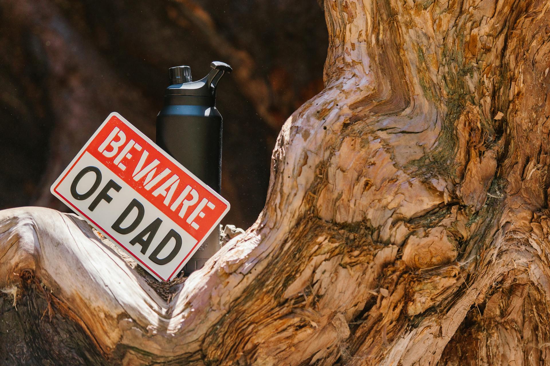 Beware of Dad Tablet and Water Bottle