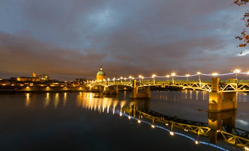 Free stock photo of bridge, light bulb, night