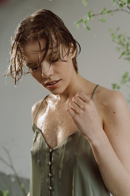 An Attractive Woman with Wet Hair