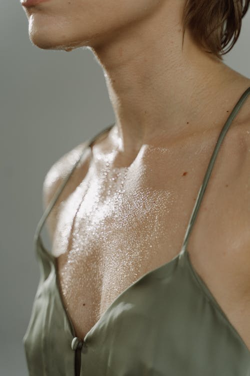 A Close-up Shot of a Person Sweating