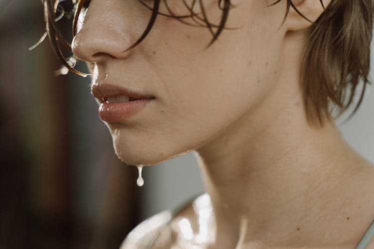 Sweaty Woman In Close Up Photography