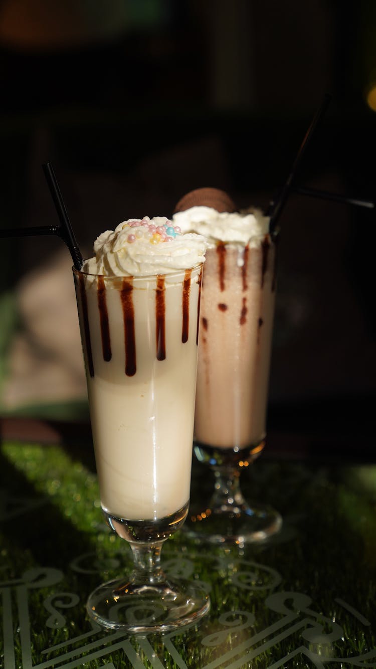 Close Up Photo Of Milkshakes