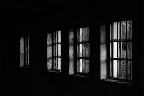 Grayscale Photo of Windows