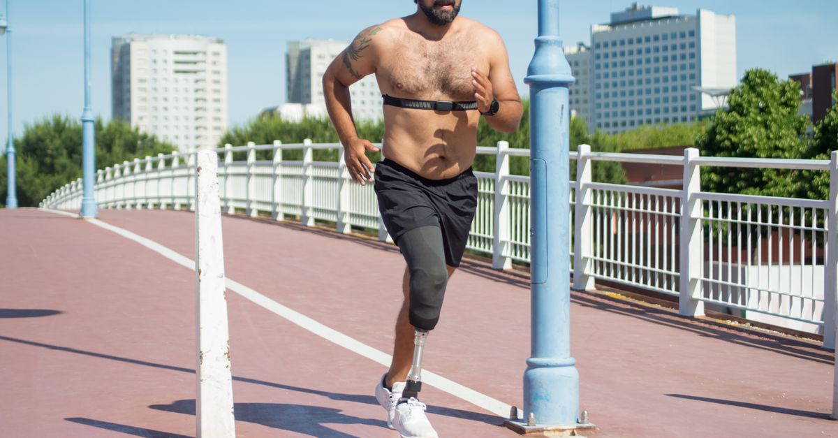 Legless Man Running Shirtless Man with Prosthetic Leg Running · Free Stock Photo