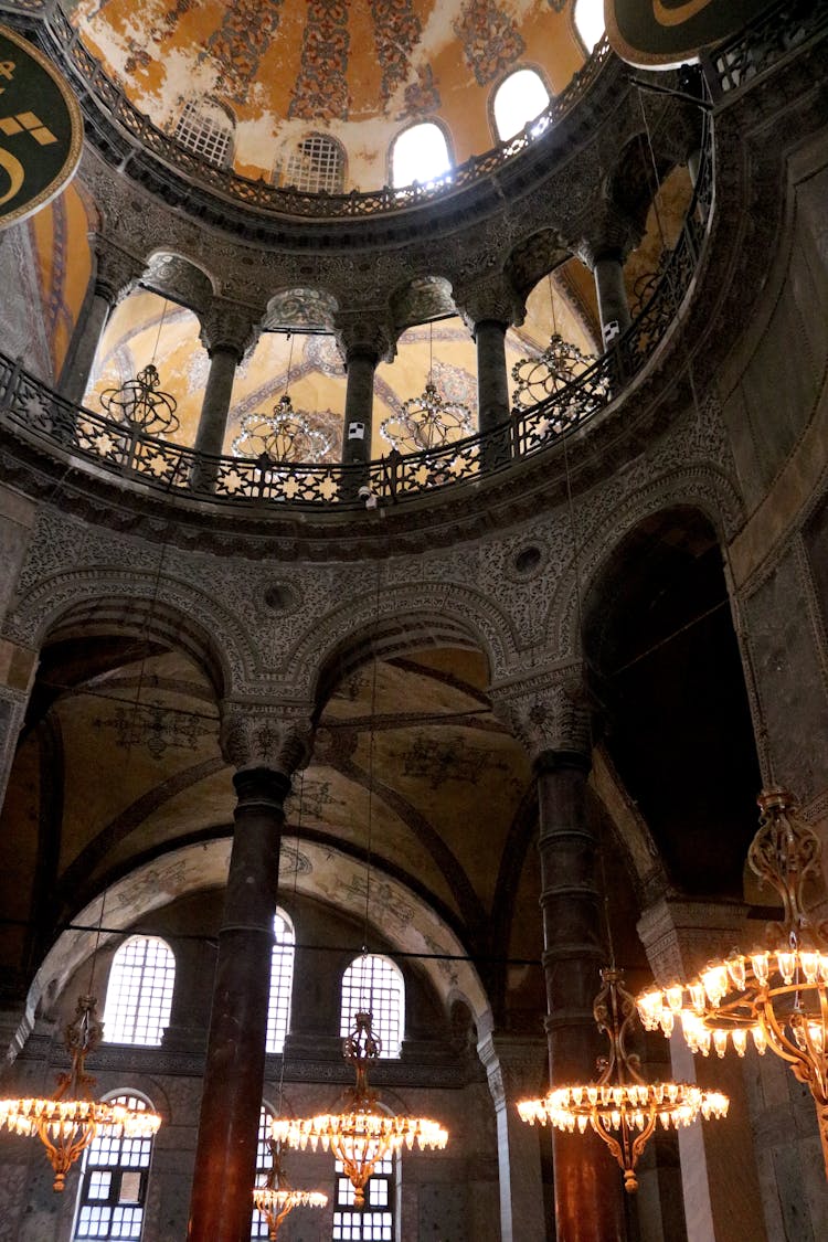 Dome Ceiling Of Hagia Sophia Grand Mosque