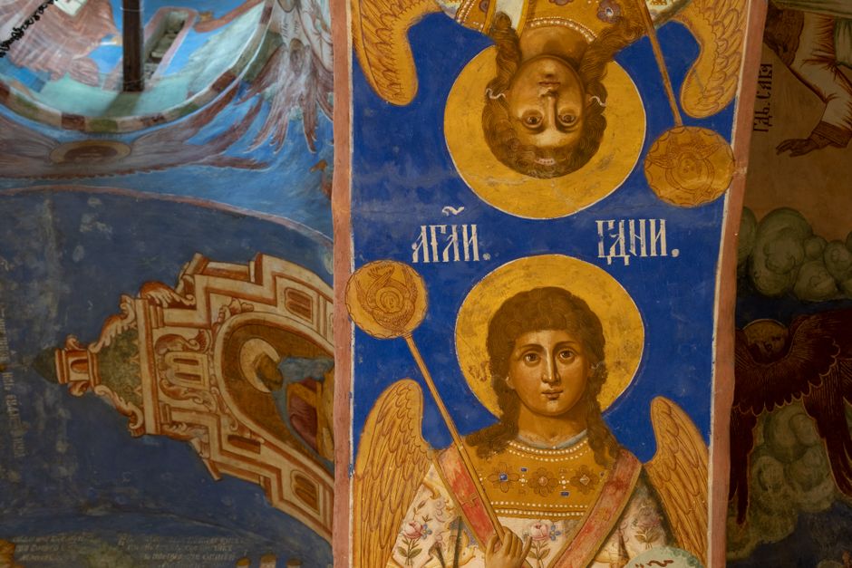 Interior fresco of a painted church in the Troodos Mountains, Cyprus