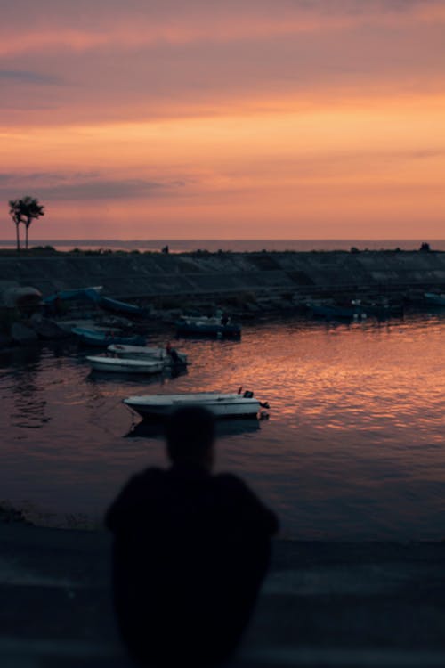 Immagine gratuita di banchina, barche, cielo al tramonto