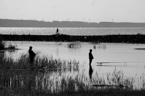 Fishermen Fishing in Lake