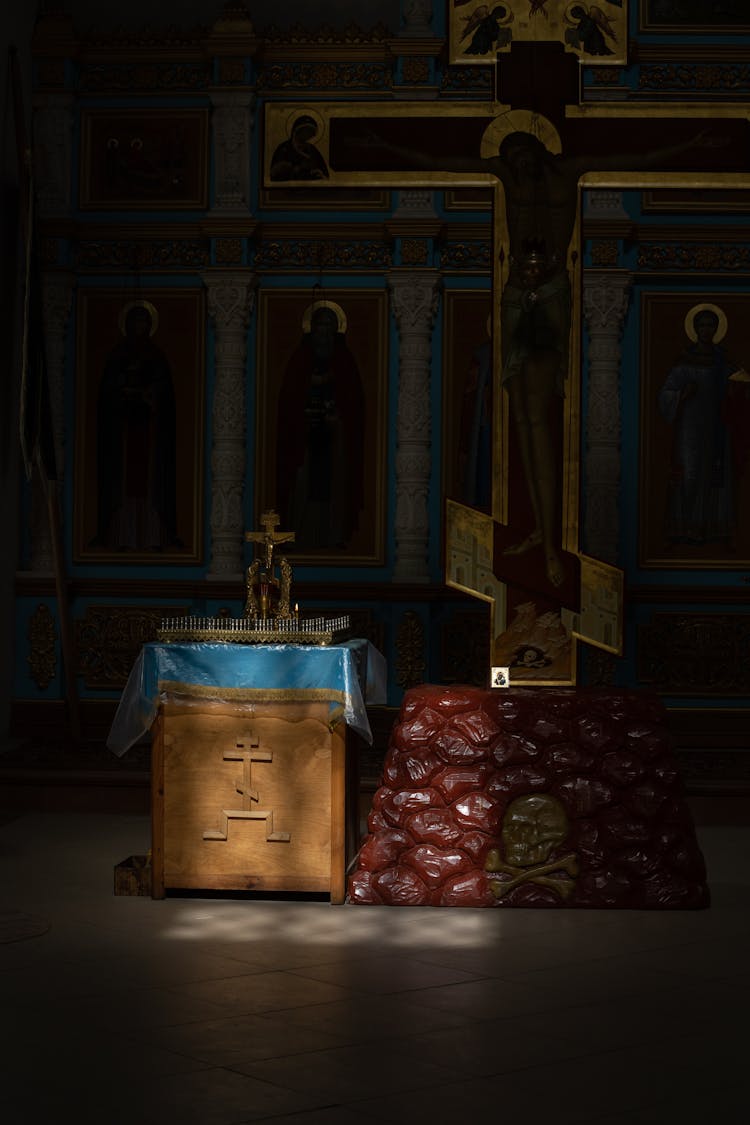 Sacred Artifacts On An Altar 