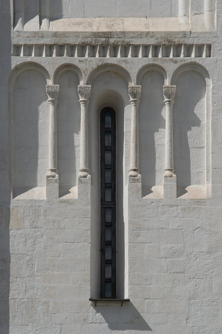 Narrow Window Of Church Of The Intercession On Nerl