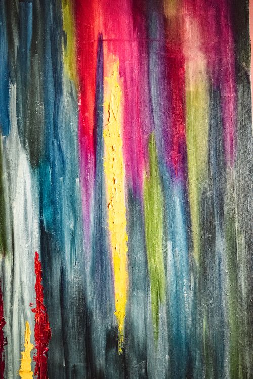 Free Colorful acrylic abstract painting with vivid brushstrokes and textured layers Stock Photo