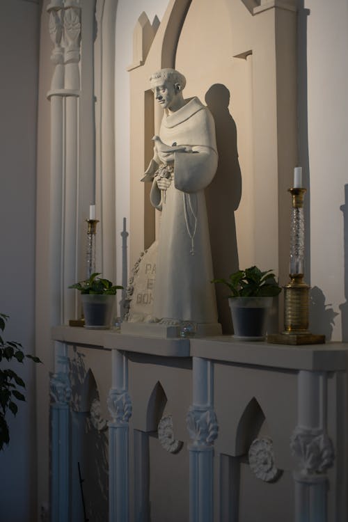 A Religious Statue Inside a Church
