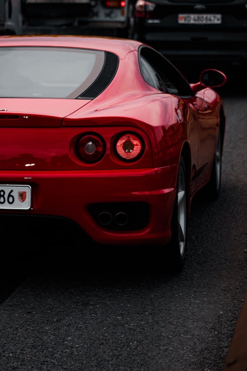 Red Ferrari on the Road 