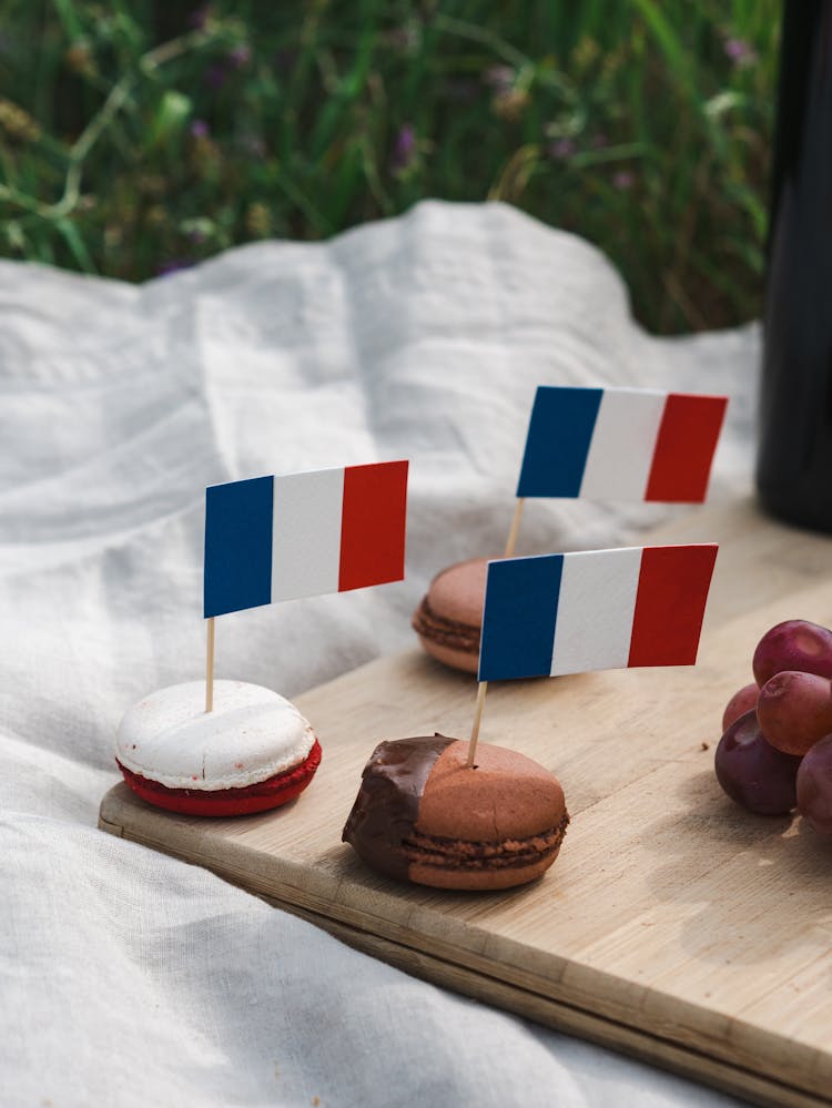 French Macarons With Flags