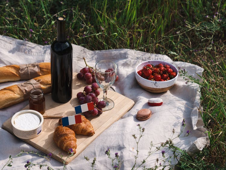 Foods Over A Picnic Blanket