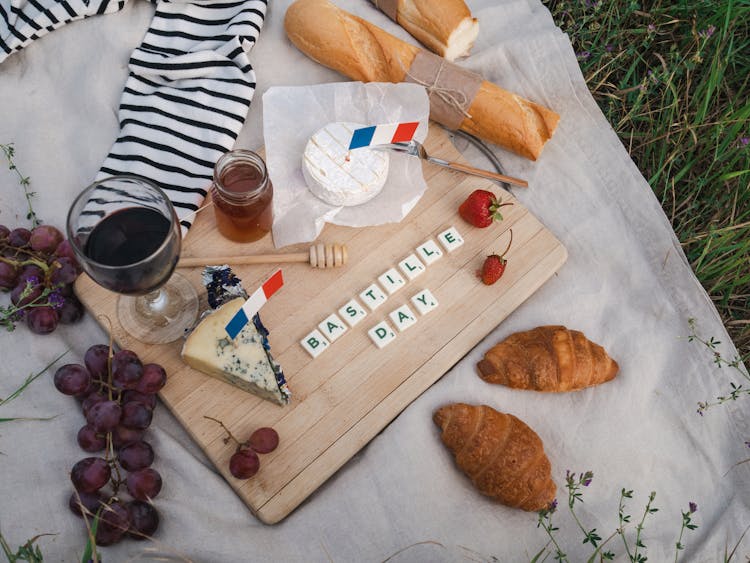 Food On White Picnic Blanket