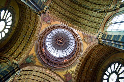 Low Angle Shot of  a Church Ceiling