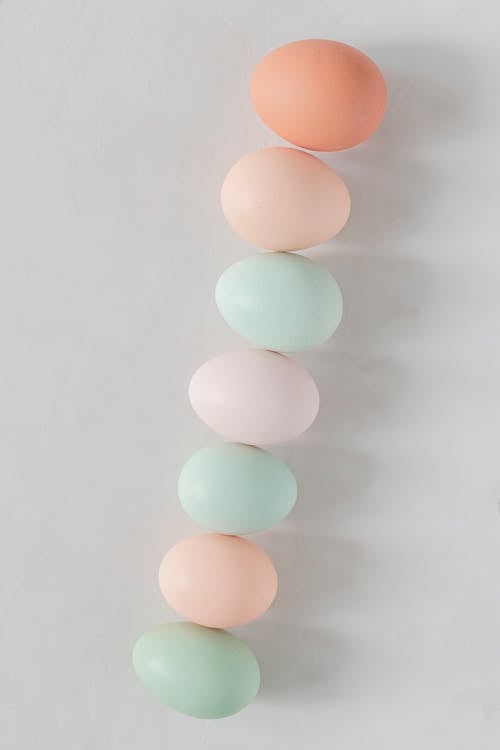  Pastel Color Eggs on White Surface