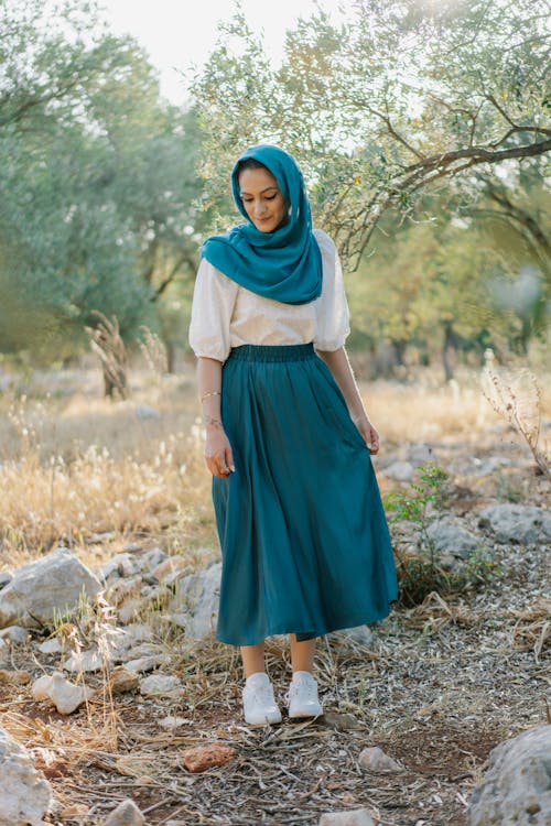 A Stylish Woman Wearing Green Hijab · Free Stock Photo