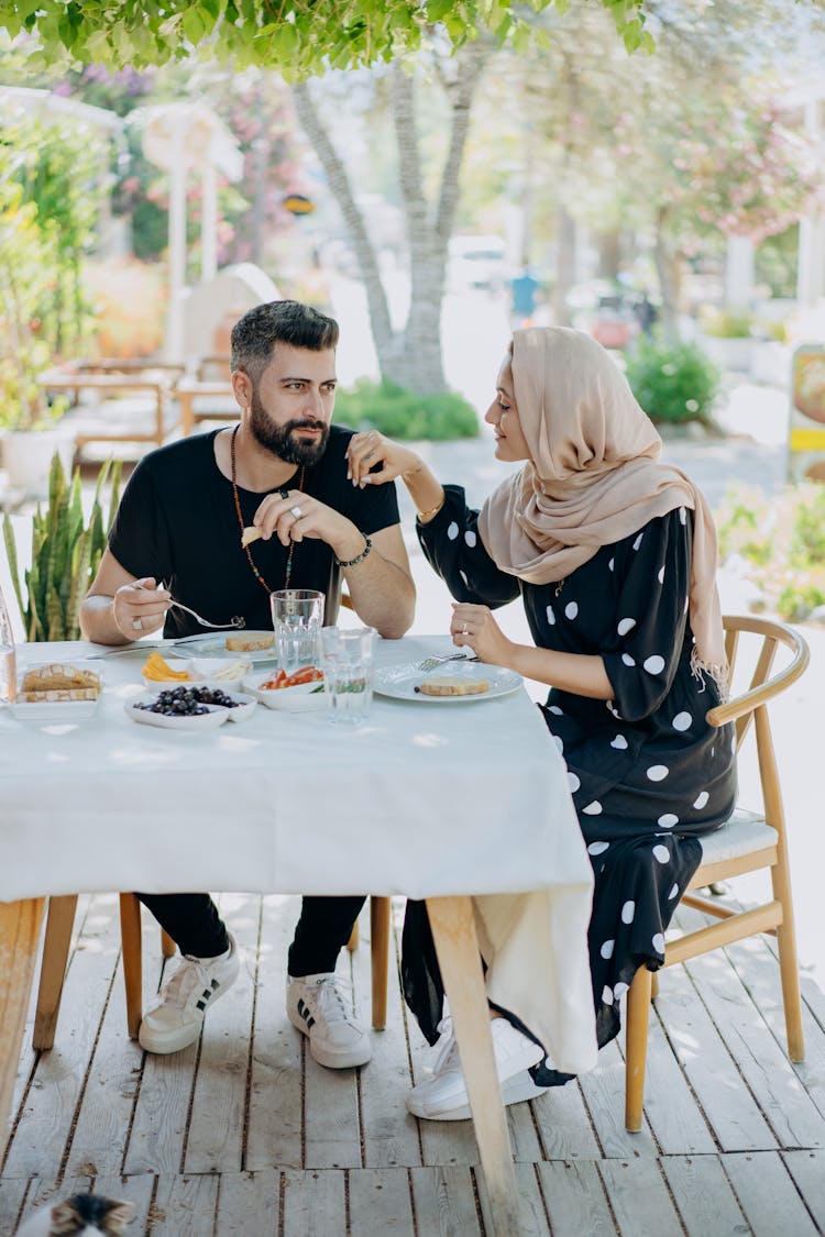 Couple Eating At A Resturant