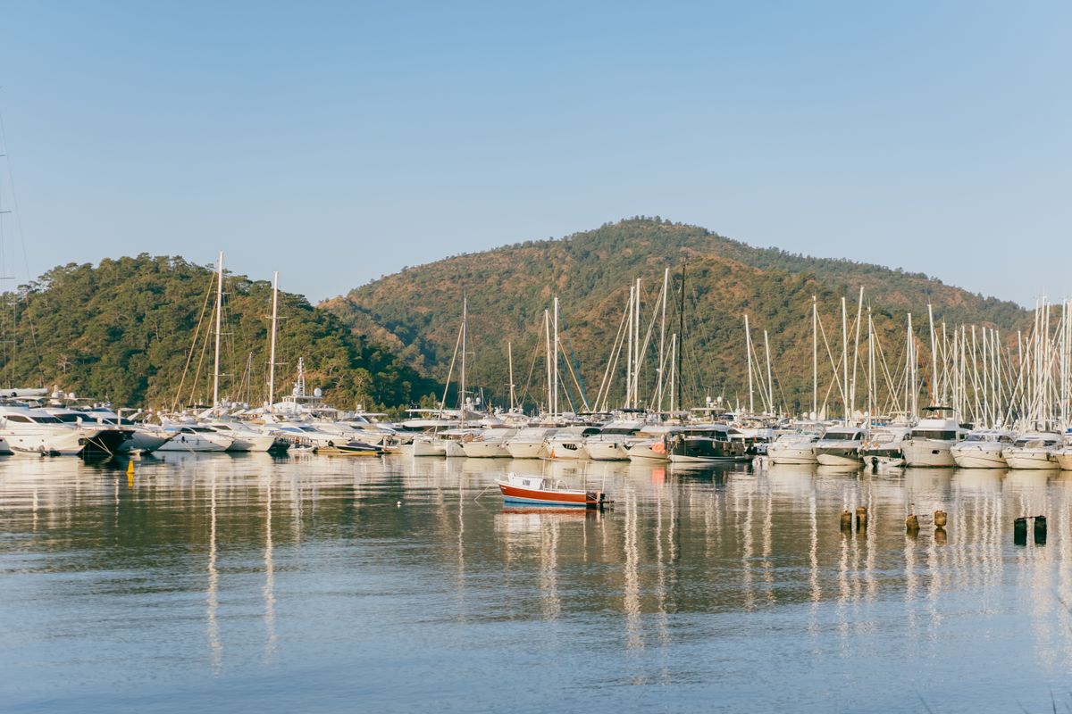 Yachts docked