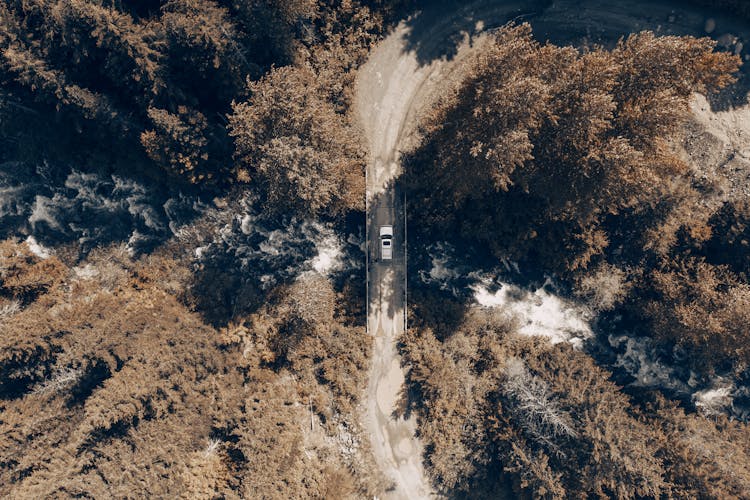 A Car Crossing A Bridge