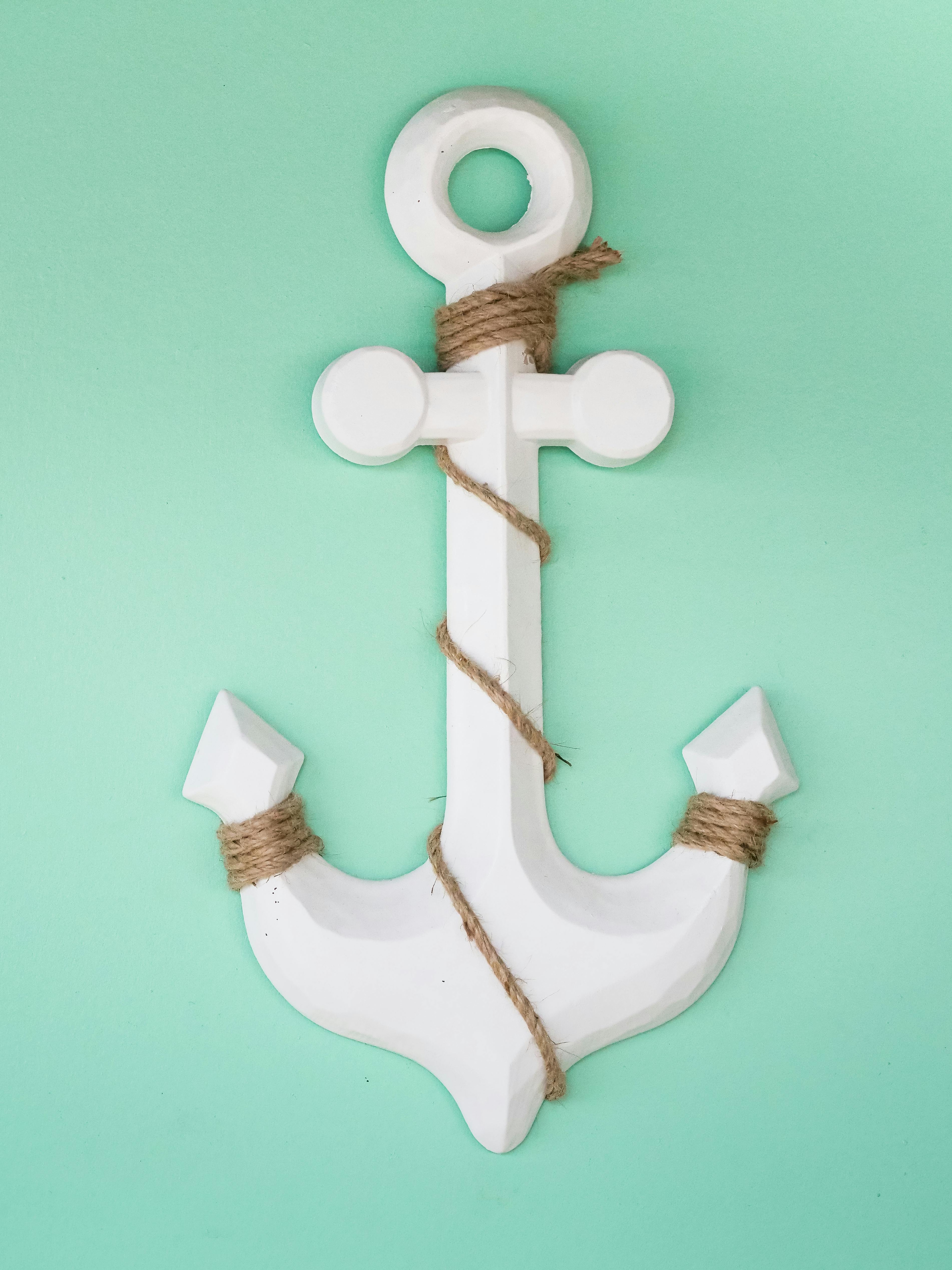 White Wooden Anchor With Rope · Free Stock Photo