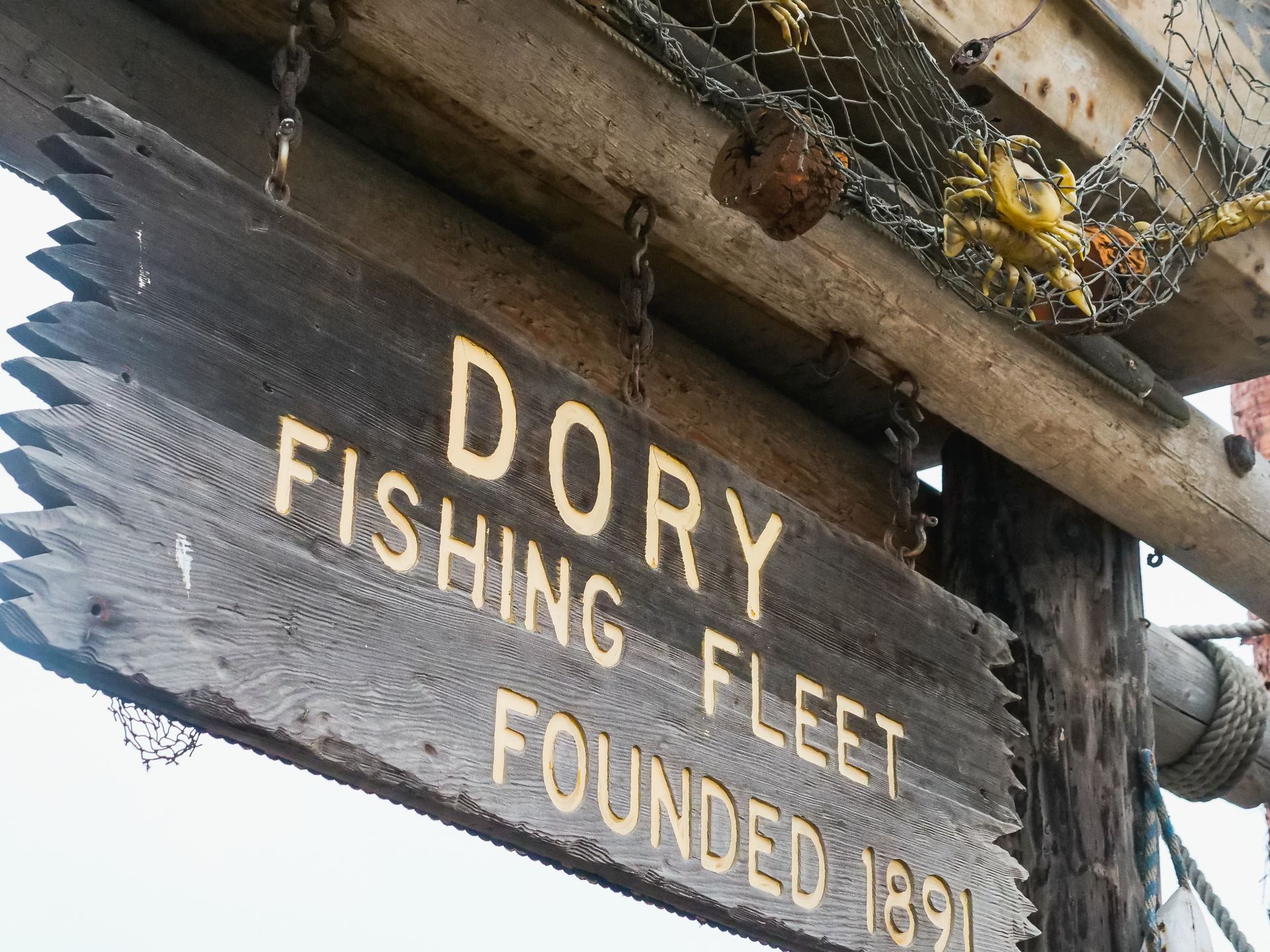 Black and White Wooden Signage of a Fishing Company