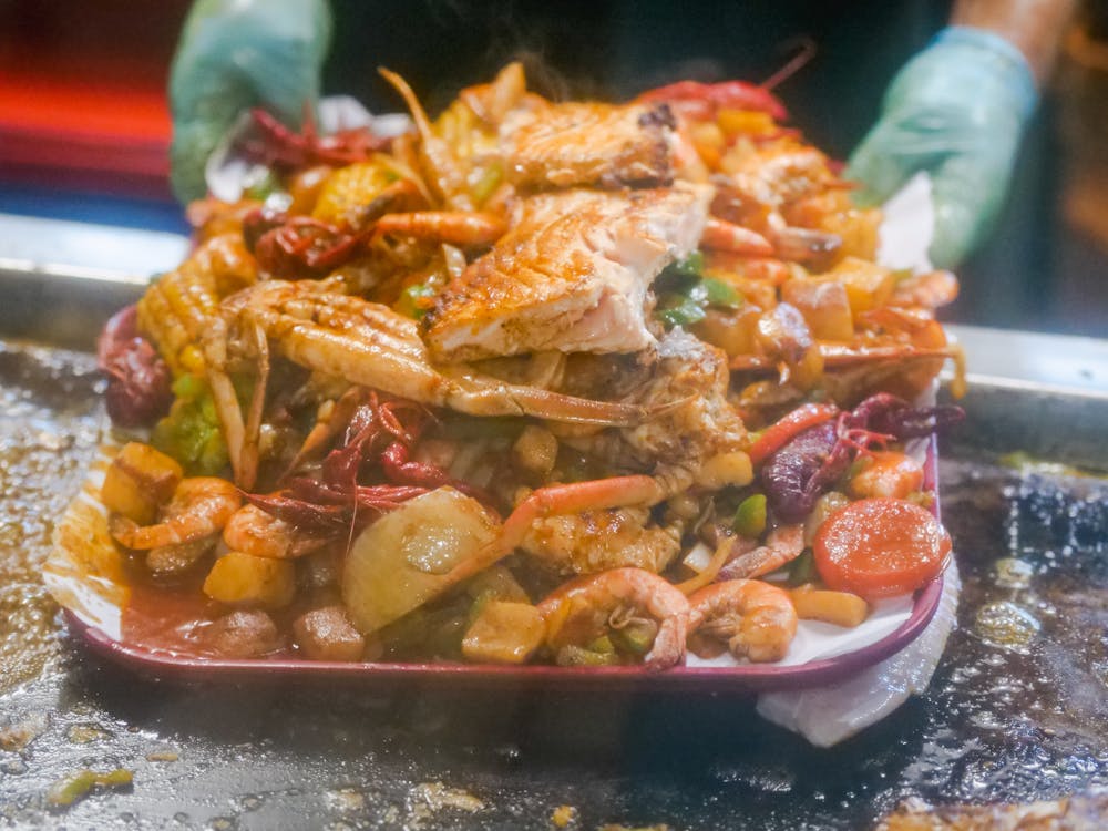 Spicy Shrimp and Crab Linguine