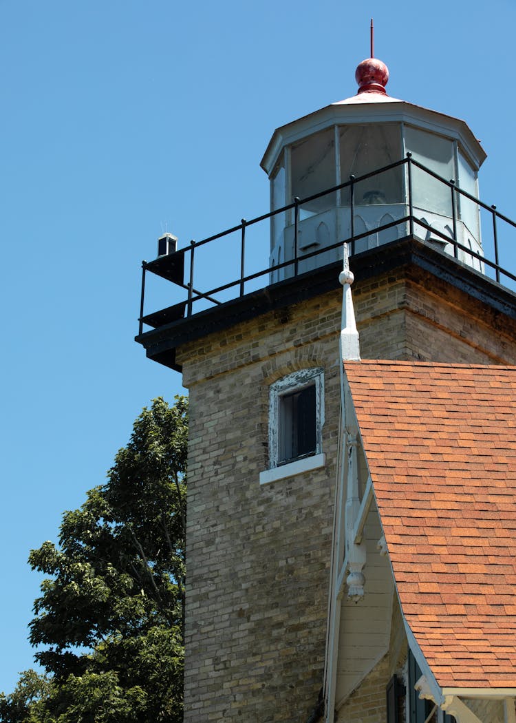 Close-up Of The Eagle Bluff Lighthouse