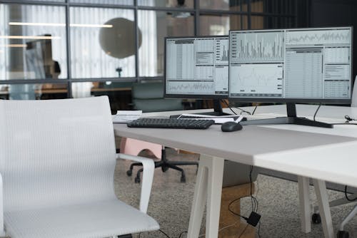 Computer Monitors with Graphs at an Office