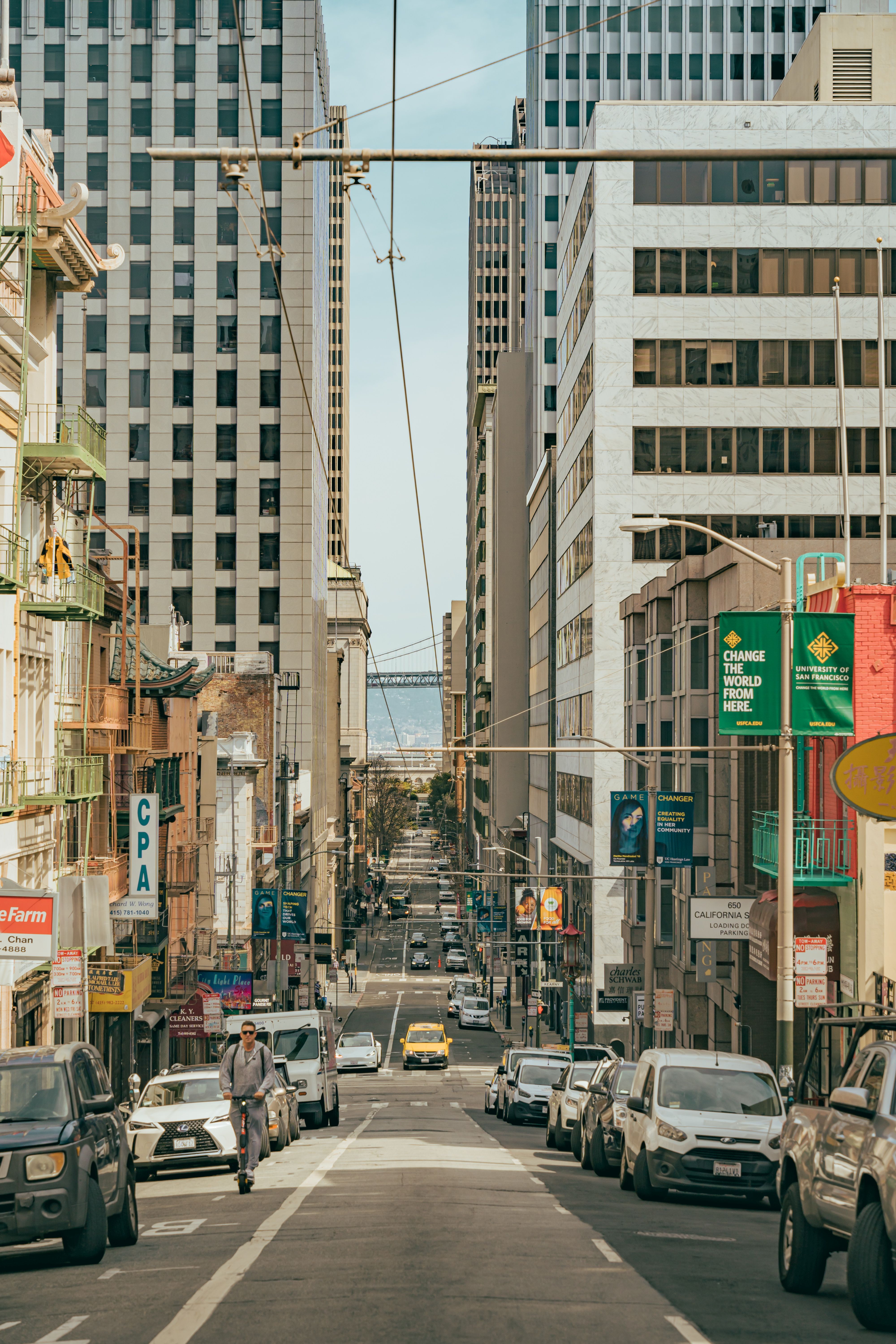 Aerial Photo of Vehicles on Road Near Buildings · Free Stock Photo