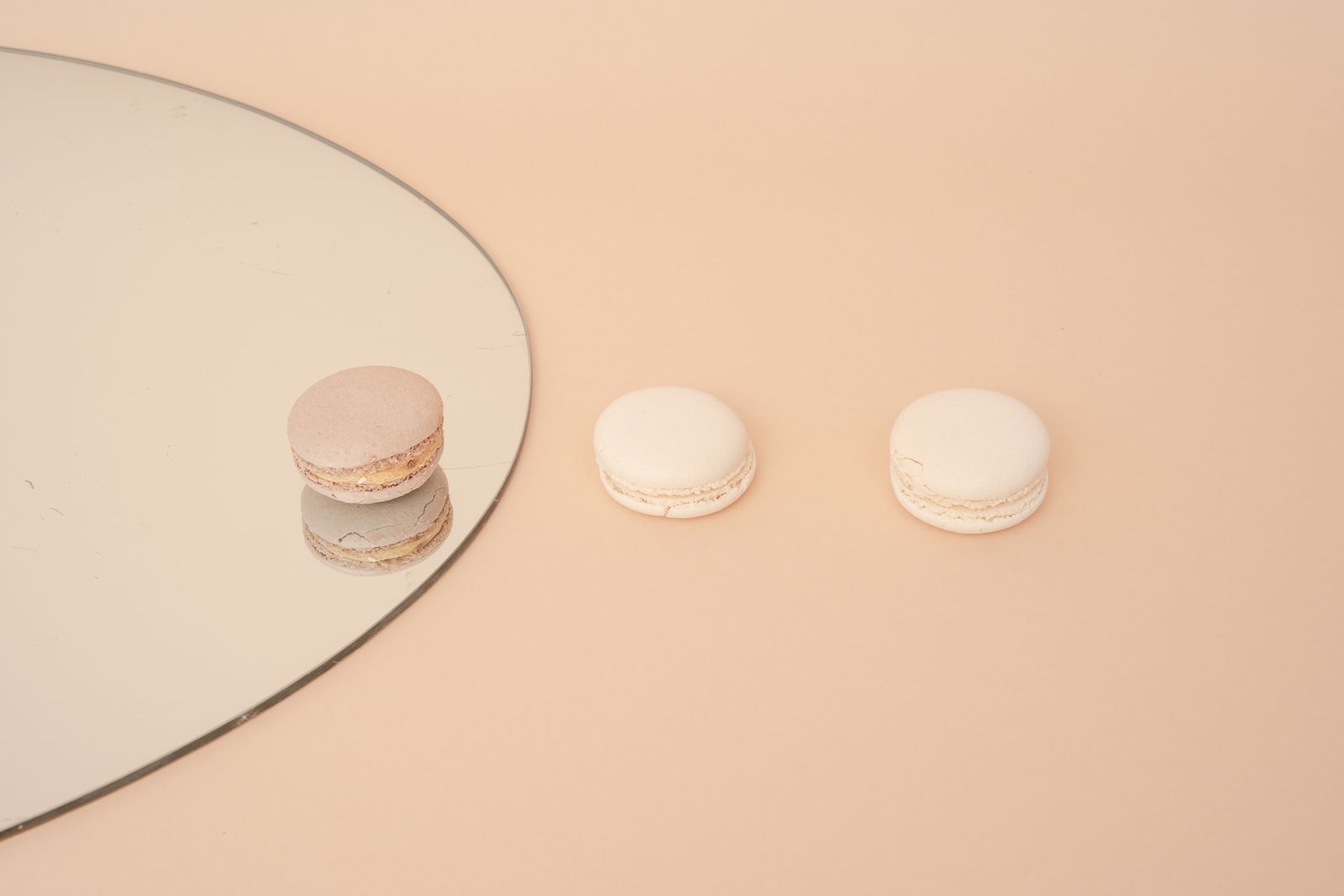 Pastel macarons with perfect delicate feet