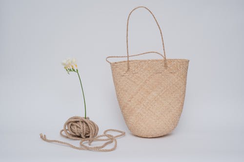 Brown Woven Basket on the Table