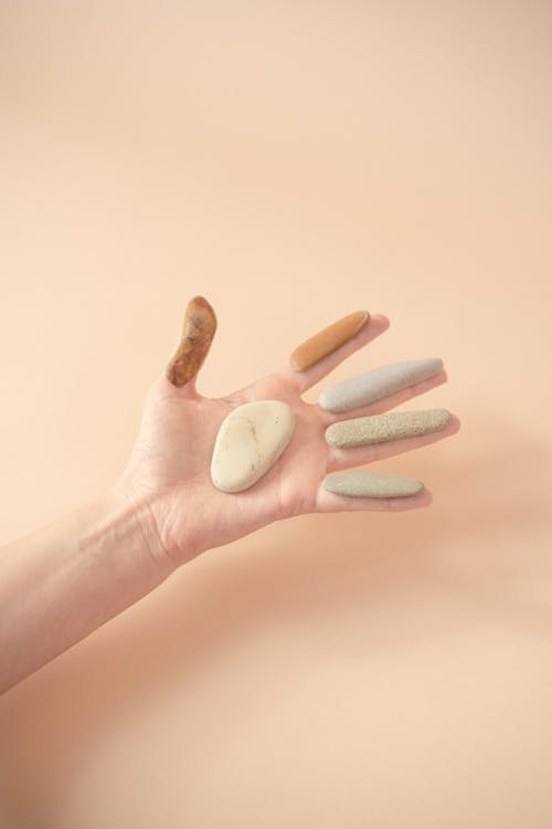 A Person Holding Assorted Stones