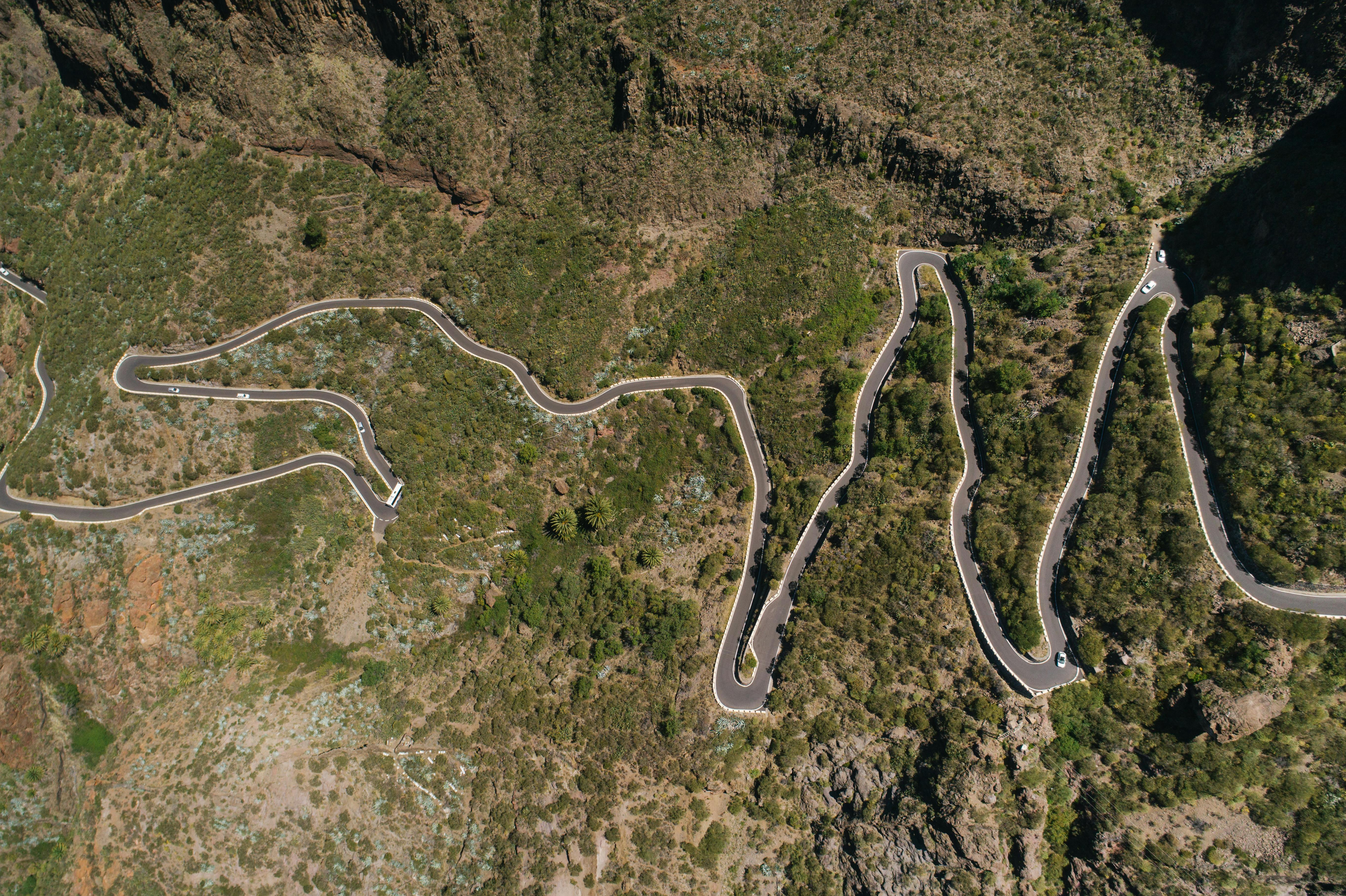 Aerial Shot of Zigzag Road · Free Stock Photo