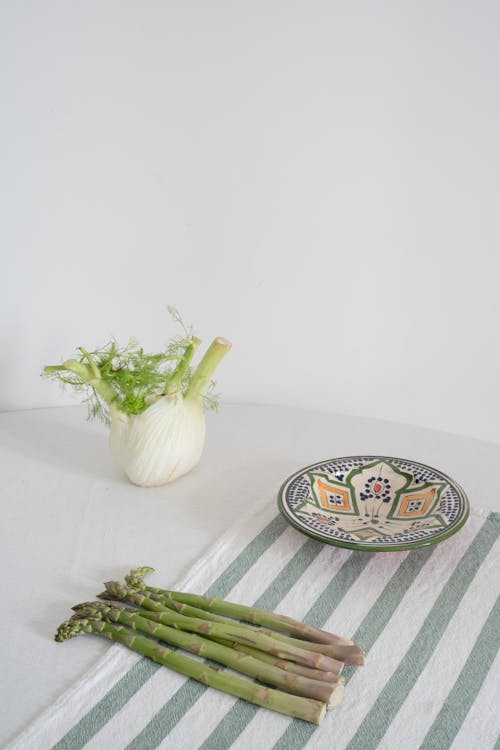 Free Asparagus and Fennel on the Table Stock Photo