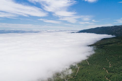 Aerial Photography of Sea of Clouds under Blue Sky