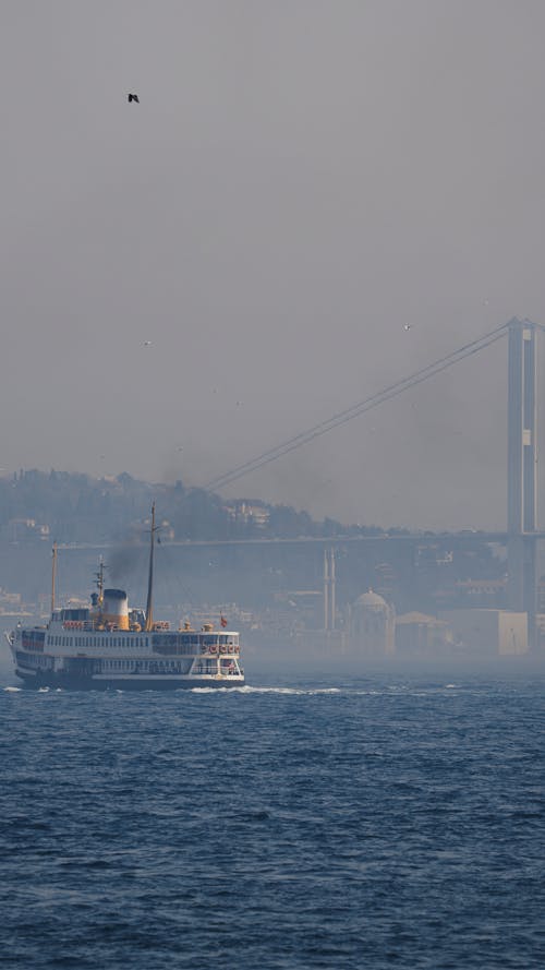 Ferry Boat Sailing through the Sea