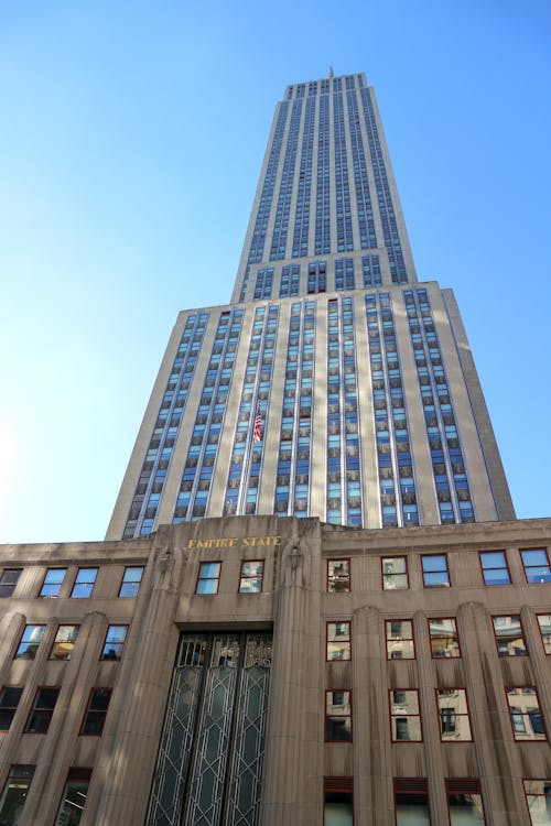 Low-Angle Shot of the Famous Empire State Building in New York
