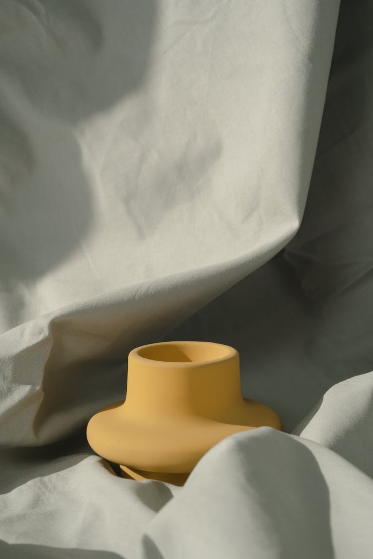 Yellow Ceramic Vase 