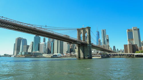 Free Brooklyn Bridge Connecting the Cities Stock Photo